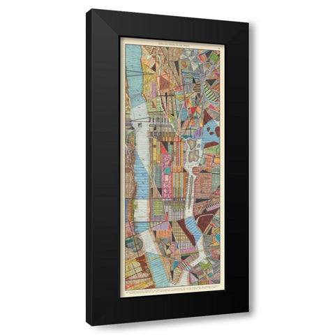 Modern Map of New York III Black Modern Wood Framed Art Print by Galapon, Nikki