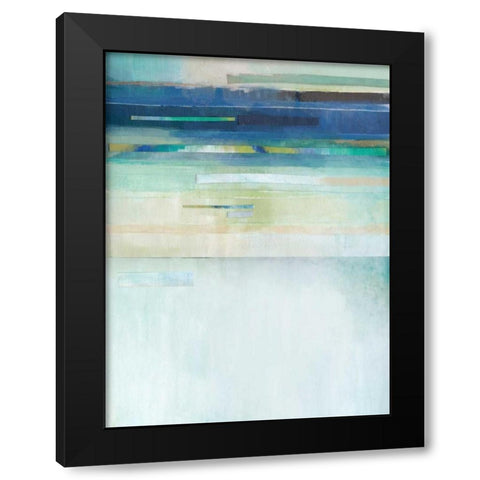 Blue Lapis Waterfall II Black Modern Wood Framed Art Print with Double Matting by Jerry, Alison