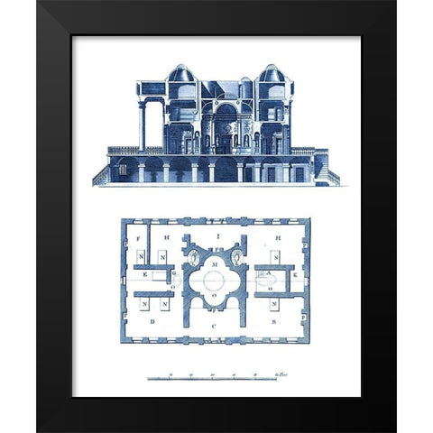 Custom Architectural Blueprint III Black Modern Wood Framed Art Print by George, Andrew Cook
