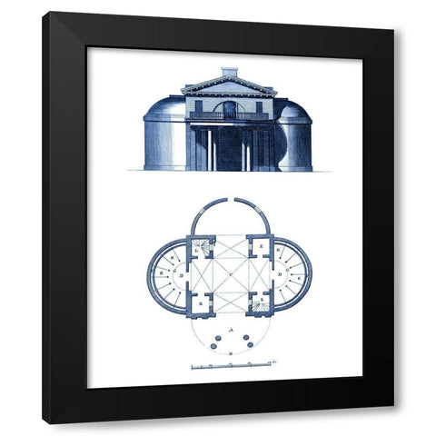 Custom Architectural Blueprint IV Black Modern Wood Framed Art Print with Double Matting by George, Andrew Cook