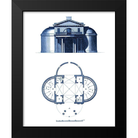 Custom Architectural Blueprint IV Black Modern Wood Framed Art Print by George, Andrew Cook