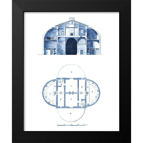 Custom Architectural Blueprint V Black Modern Wood Framed Art Print by George, Andrew Cook