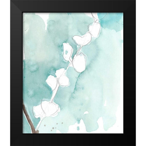 Ginkgo on Dusty Teal V Black Modern Wood Framed Art Print by Goldberger, Jennifer