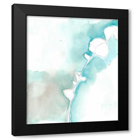 Ginkgo on Dusty Teal VII Black Modern Wood Framed Art Print by Goldberger, Jennifer