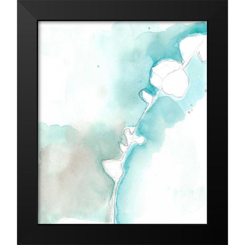 Ginkgo on Dusty Teal VII Black Modern Wood Framed Art Print by Goldberger, Jennifer