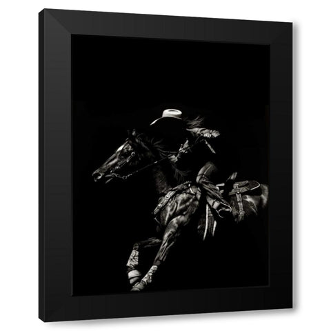 Scratchboard Rodeo I Black Modern Wood Framed Art Print by Chapman, Julie T.