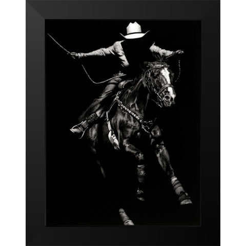 Scratchboard Rodeo III Black Modern Wood Framed Art Print by Chapman, Julie T.