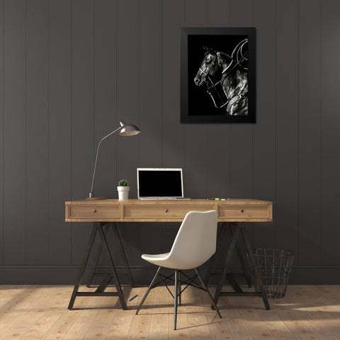 Scratchboard Rodeo V Black Modern Wood Framed Art Print by Chapman, Julie T.