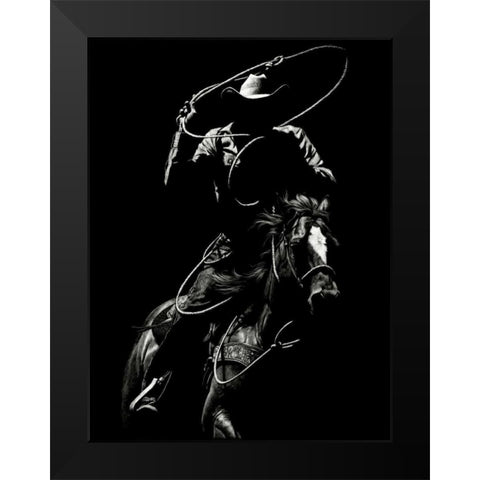 Scratchboard Rodeo VII Black Modern Wood Framed Art Print by Chapman, Julie T.