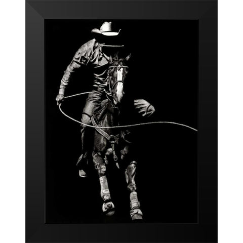 Scratchboard Rodeo VIII Black Modern Wood Framed Art Print by Chapman, Julie T.