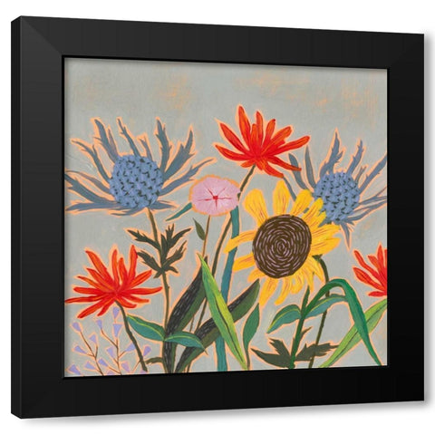 Thistle Bouquet II Black Modern Wood Framed Art Print by Borges, Victoria