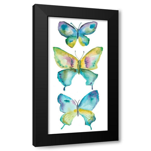 Jeweled Butterflies IV Black Modern Wood Framed Art Print with Double Matting by Zarris, Chariklia