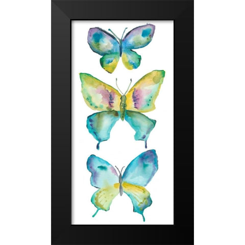 Jeweled Butterflies IV Black Modern Wood Framed Art Print by Zarris, Chariklia