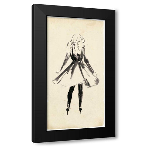 Fashion Glimpse I Black Modern Wood Framed Art Print with Double Matting by Wang, Melissa