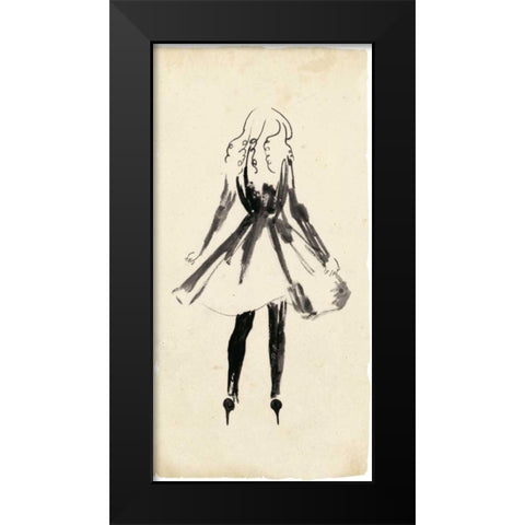 Fashion Glimpse I Black Modern Wood Framed Art Print by Wang, Melissa