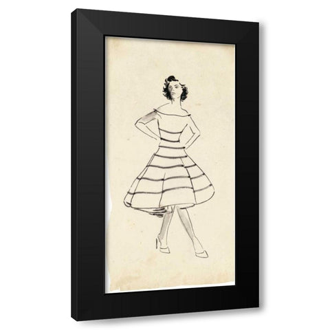 Fashion Glimpse II Black Modern Wood Framed Art Print with Double Matting by Wang, Melissa