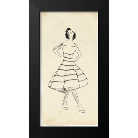 Fashion Glimpse II Black Modern Wood Framed Art Print by Wang, Melissa