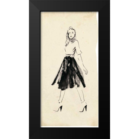 Fashion Glimpse V Black Modern Wood Framed Art Print by Wang, Melissa