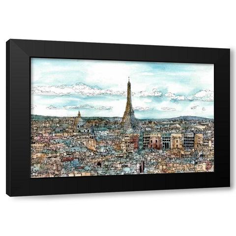 European Afternoon II Black Modern Wood Framed Art Print with Double Matting by Wang, Melissa