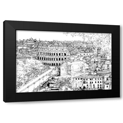 Tour of Europe III Black Modern Wood Framed Art Print with Double Matting by Wang, Melissa