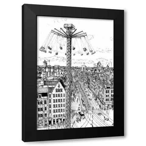 Tour of Europe IV Black Modern Wood Framed Art Print with Double Matting by Wang, Melissa