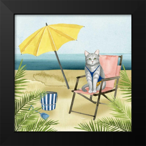 Coastal Kitties II Black Modern Wood Framed Art Print by Popp, Grace