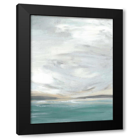 Seafoam Vista I Black Modern Wood Framed Art Print with Double Matting by Vess, June Erica