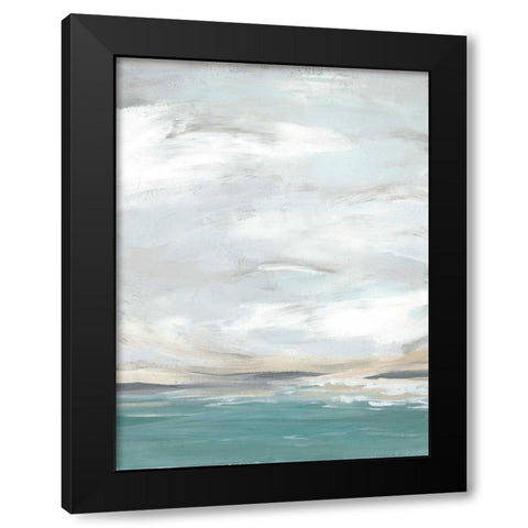 Seafoam Vista II Black Modern Wood Framed Art Print with Double Matting by Vess, June Erica