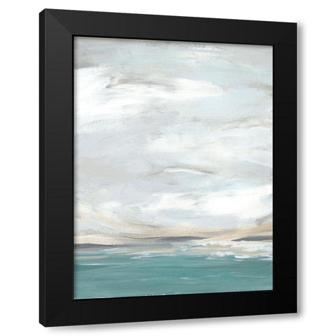 Seafoam Vista II Black Modern Wood Framed Art Print with Double Matting by Vess, June Erica