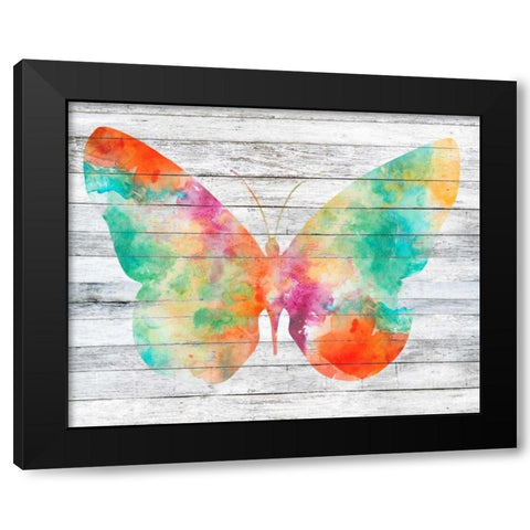 Wings on Wood I Black Modern Wood Framed Art Print by Goldberger, Jennifer