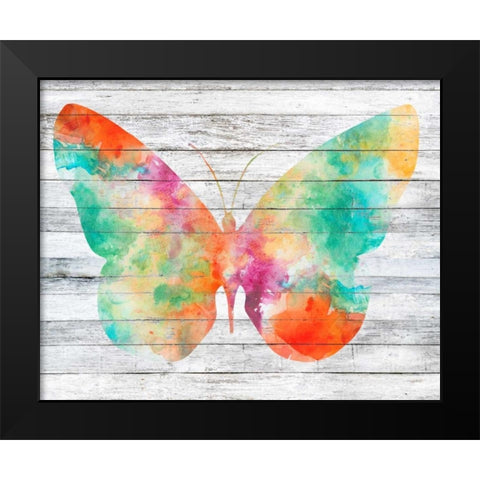 Wings on Wood I Black Modern Wood Framed Art Print by Goldberger, Jennifer