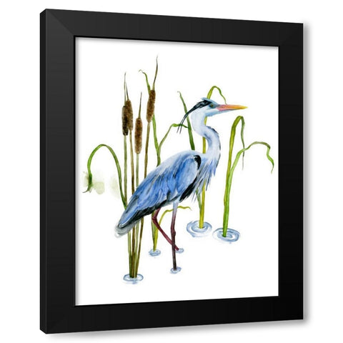 At the Pond II Black Modern Wood Framed Art Print with Double Matting by Wang, Melissa