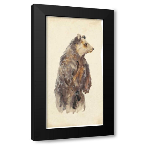 Brown Bear Stare II Black Modern Wood Framed Art Print with Double Matting by Wang, Melissa