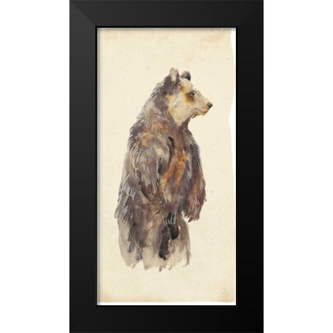 Brown Bear Stare II Black Modern Wood Framed Art Print by Wang, Melissa