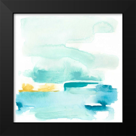 Liquid Shoreline II Black Modern Wood Framed Art Print by Vess, June Erica