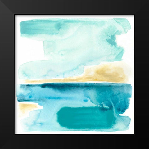 Liquid Shoreline III Black Modern Wood Framed Art Print by Vess, June Erica