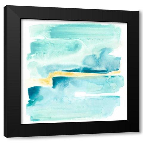 Liquid Shoreline IV Black Modern Wood Framed Art Print by Vess, June Erica