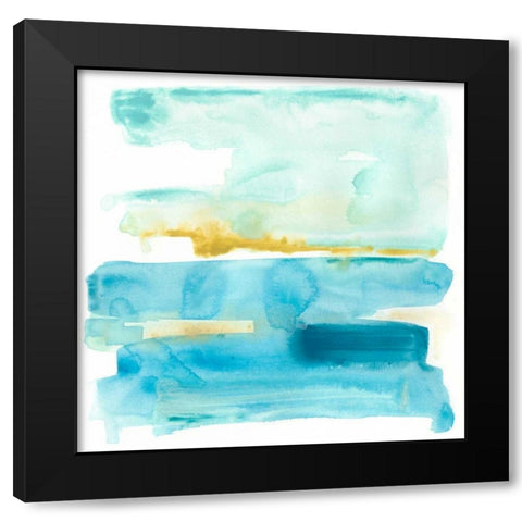 Liquid Shoreline V Black Modern Wood Framed Art Print with Double Matting by Vess, June Erica