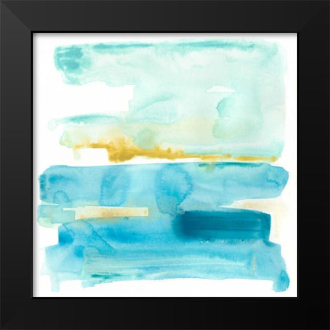 Liquid Shoreline V Black Modern Wood Framed Art Print by Vess, June Erica