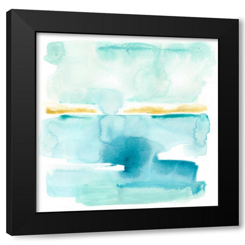 Liquid Shoreline VI Black Modern Wood Framed Art Print by Vess, June Erica