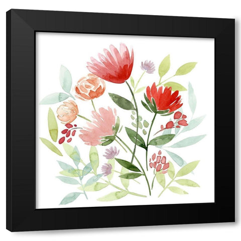 Country Bouquet I Black Modern Wood Framed Art Print by Popp, Grace