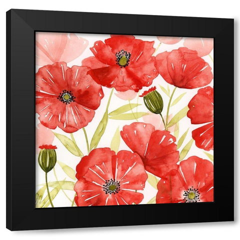 Poppy Screen I Black Modern Wood Framed Art Print with Double Matting by Popp, Grace