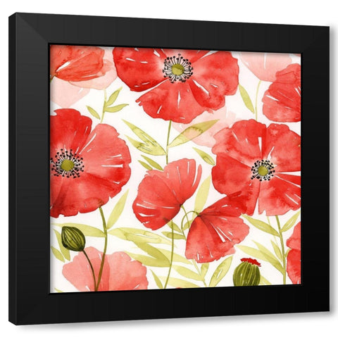 Poppy Screen II Black Modern Wood Framed Art Print with Double Matting by Popp, Grace