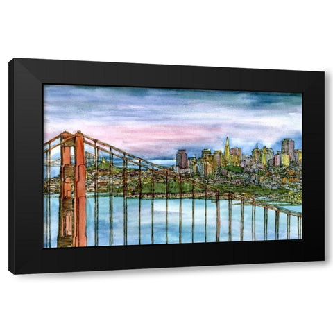 Coast to Coast II Black Modern Wood Framed Art Print with Double Matting by Wang, Melissa