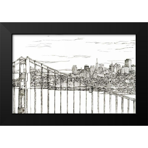 Skyline Sketch II Black Modern Wood Framed Art Print by Wang, Melissa