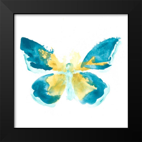 Butterfly Traces I Black Modern Wood Framed Art Print by Vess, June Erica