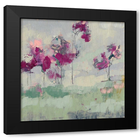 Fuchsia Treeline I Black Modern Wood Framed Art Print with Double Matting by Goldberger, Jennifer