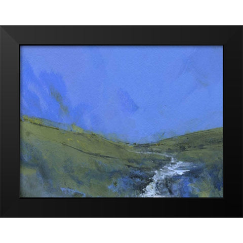 Afon Claerwen Black Modern Wood Framed Art Print by Bailey, Paul