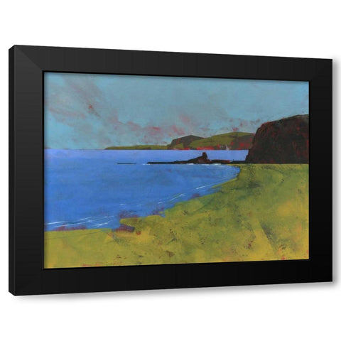 Ceredigion Cliffs Black Modern Wood Framed Art Print by Bailey, Paul