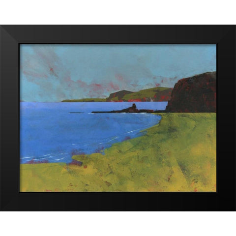 Ceredigion Cliffs Black Modern Wood Framed Art Print by Bailey, Paul